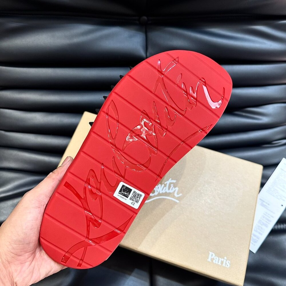 CHRISTIAN LOUBOUTIN RUBBER MULE SLIDE SANDALS MEN - Picture 5 of 9